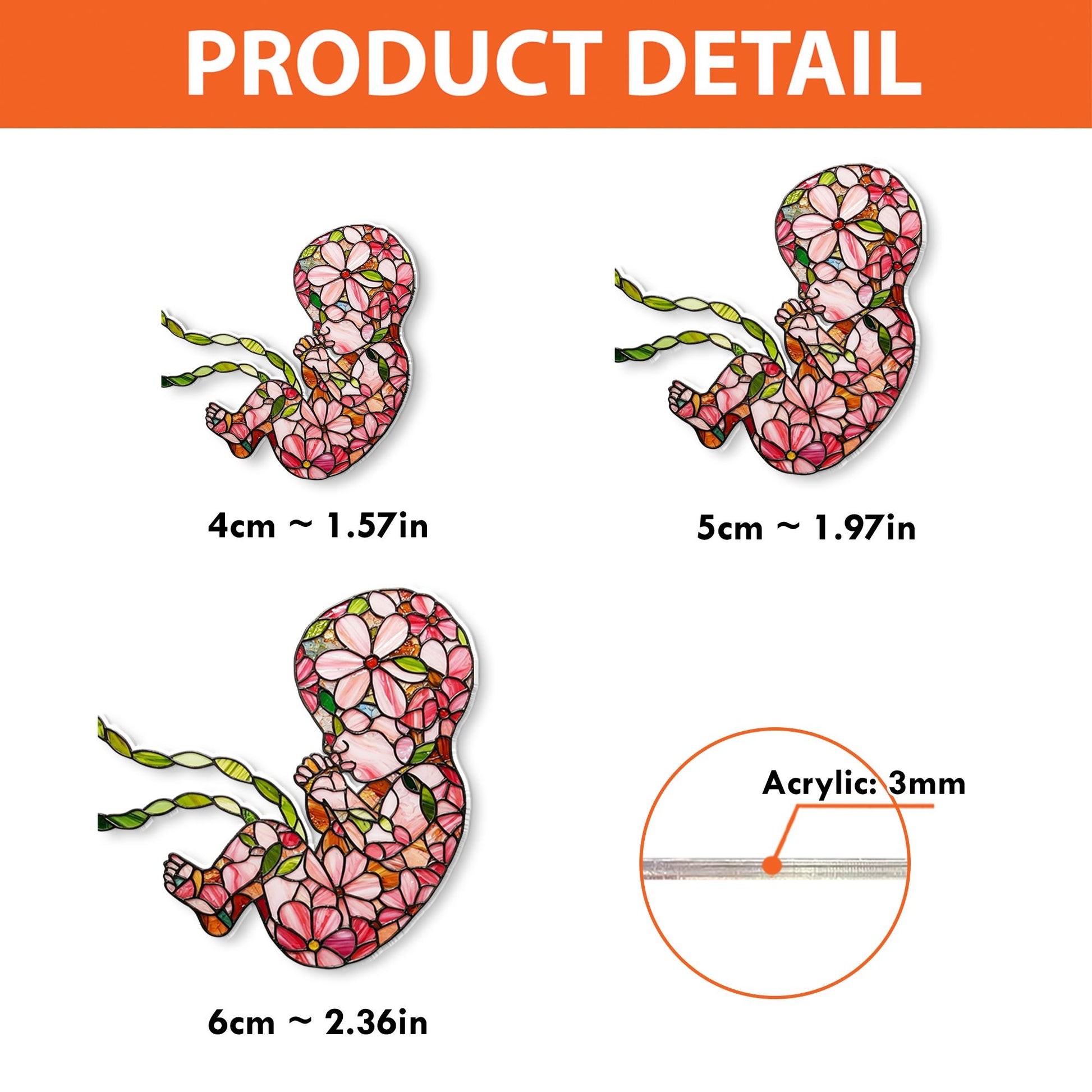 Floral Fetus Badge Reel, L&D Nurse Gift, Labor Delivery Nurse Accessory, OB Nurse Badge Holder, Cute Medical Badge Clip