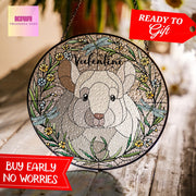 Mother's day gift set 2025 – Custom Chinchilla Portrait Glass Suncatcher Window Hanging for Pet Lover Mom keepsake