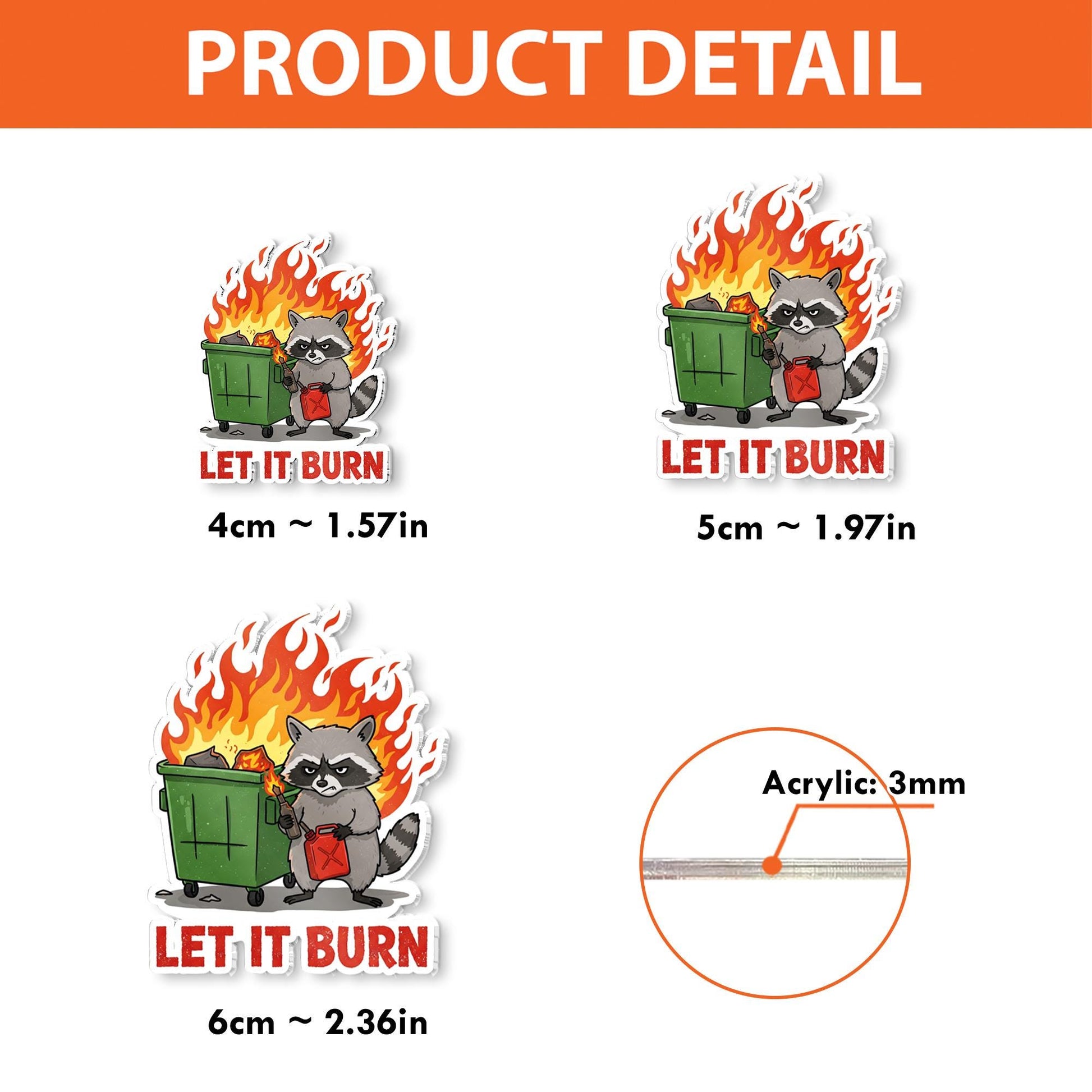 Funny Raccoon Dumpster Fire Badge Reel – Let It Burn Retractable ID Holder, Sarcastic Work Badge Clip for Nurses, Teachers, Office