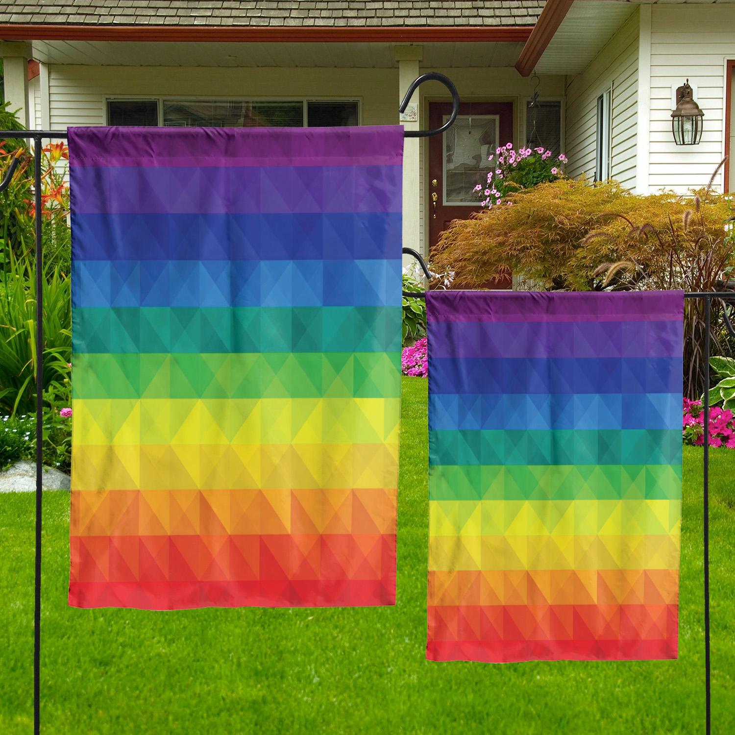 Progress Pride LGBT Garden Flag, Rainbow Flag for Yard, LGBTQ+ Pride Outdoors, Colorful Yard Decor, Garden Banner, Garden Flag Gift