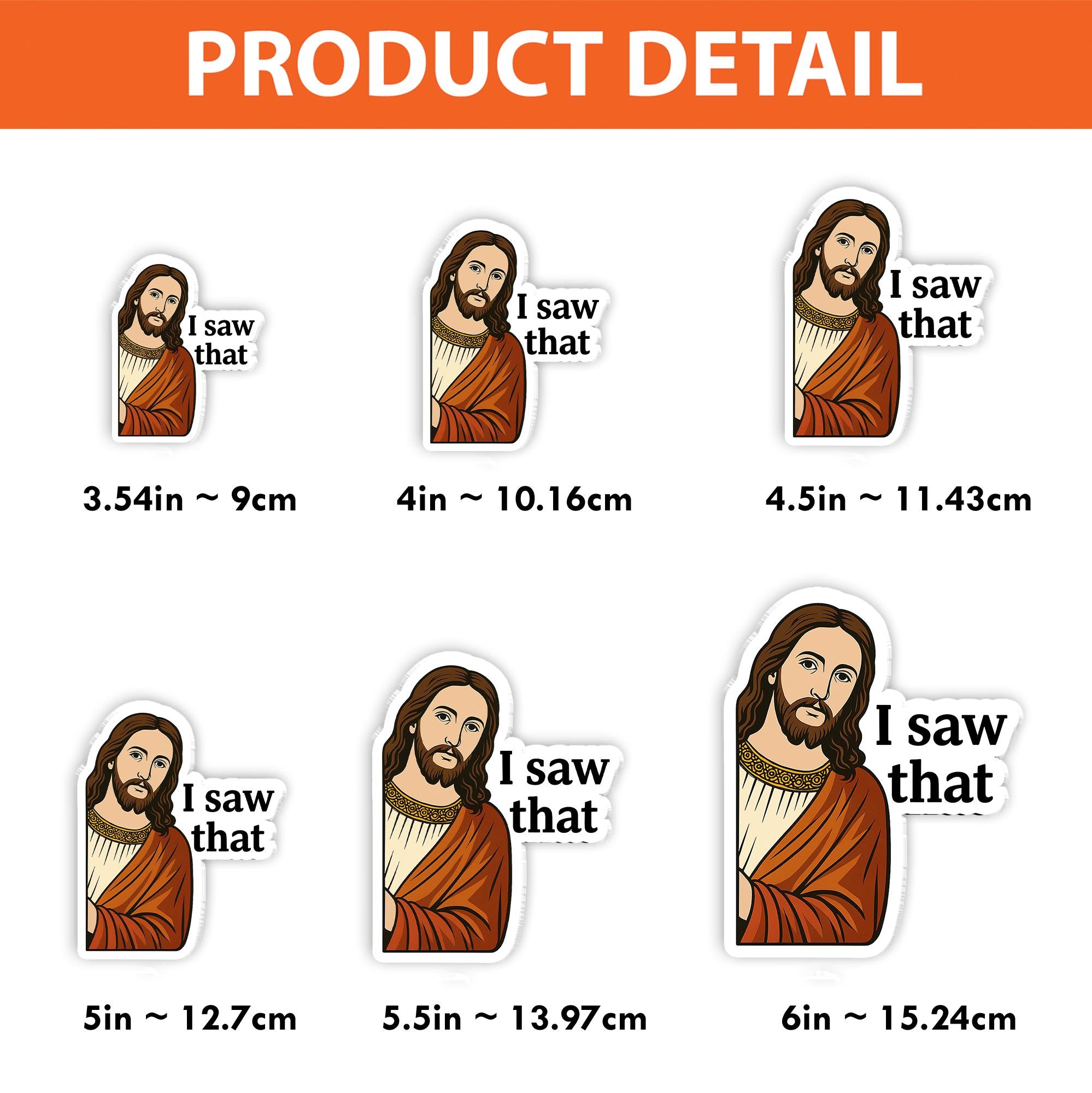 Funny Jesus Fridge Magnet, "I Saw That" Religious Humor Decor, Christian Gag Gift, Faith-Based Sticker Magnet for Kitchen or Office, For Mom