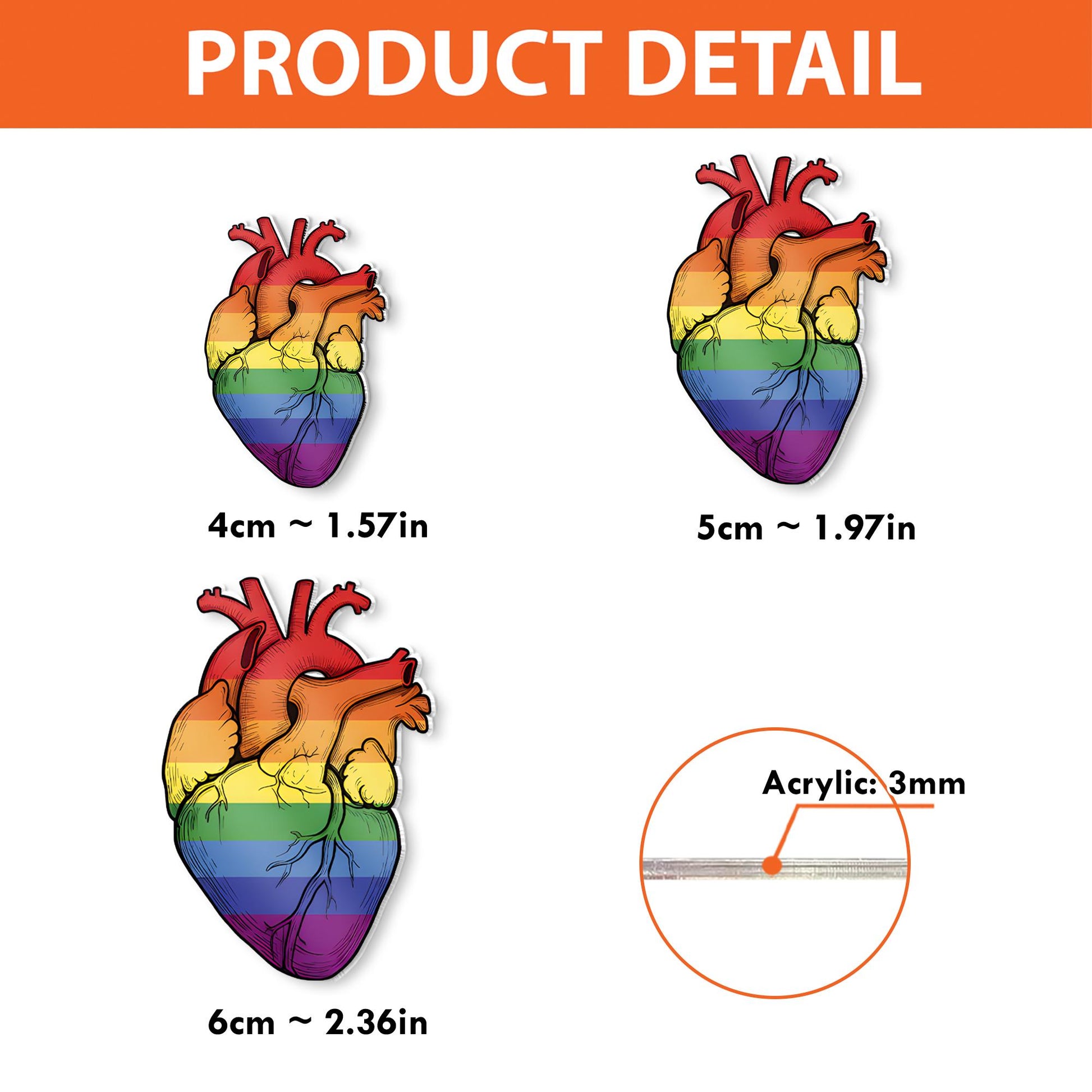 Rainbow Anatomical Heart Badge Reel, LGBTQ Nurse Gift, Pride ID Holder, Queer Medical Accessory, Nurse Gift, Colorful Heart Retractable Reel
