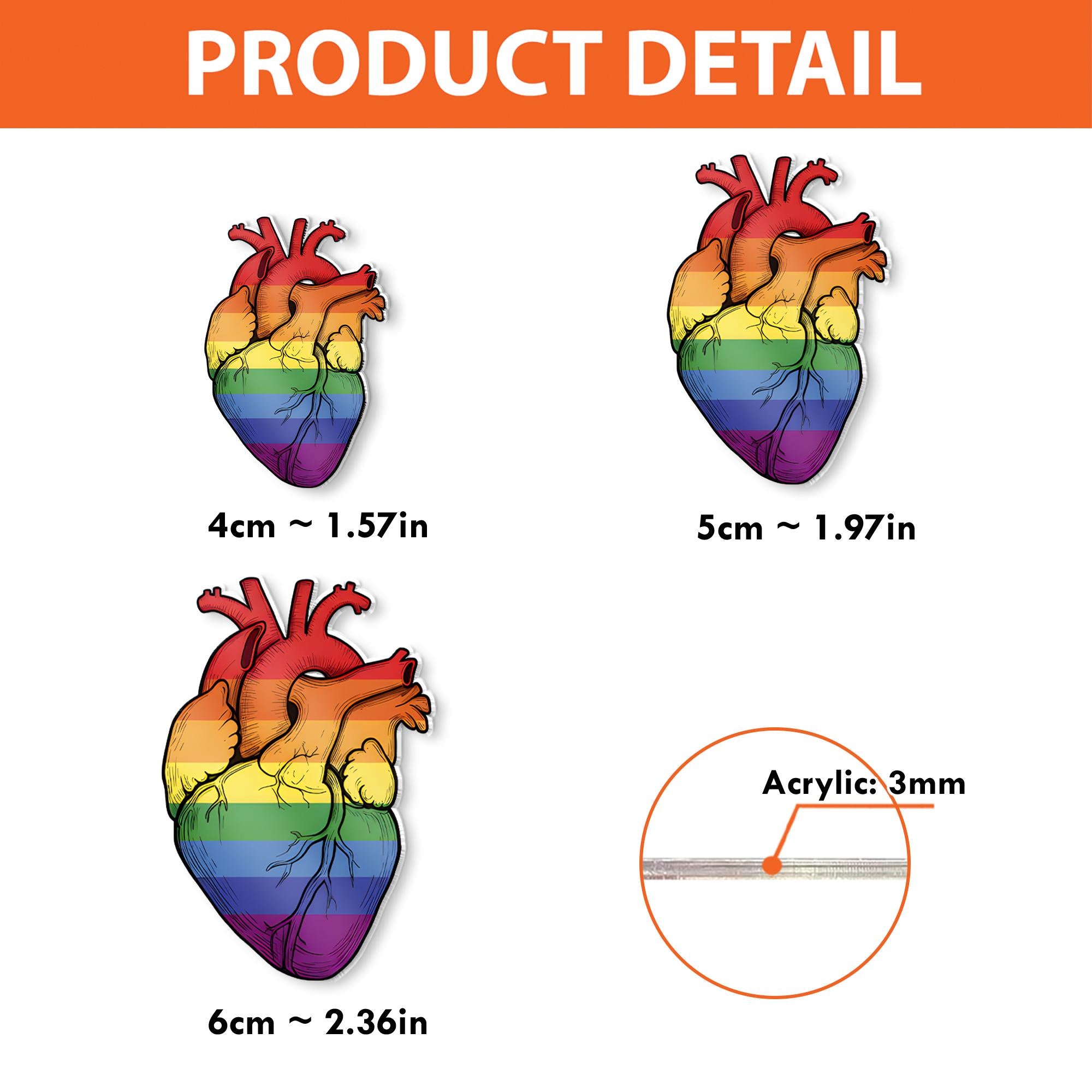 Rainbow Anatomical Heart Badge Reel, LGBTQ Nurse Gift, Pride ID Holder, Queer Medical Accessory, Nurse Gift, Colorful Heart Retractable Reel