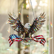 Hologram Patriotic Bald Eagle Acrylic Window Hanging Ornament , 4th of July Gift Idea, USA Decor