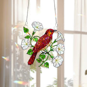Nightingale & Moonflower Hologram Acrylic Window Hanging – Celestial Bird Decor – Animal Lover Gift – Mother’s Day Gift Idea