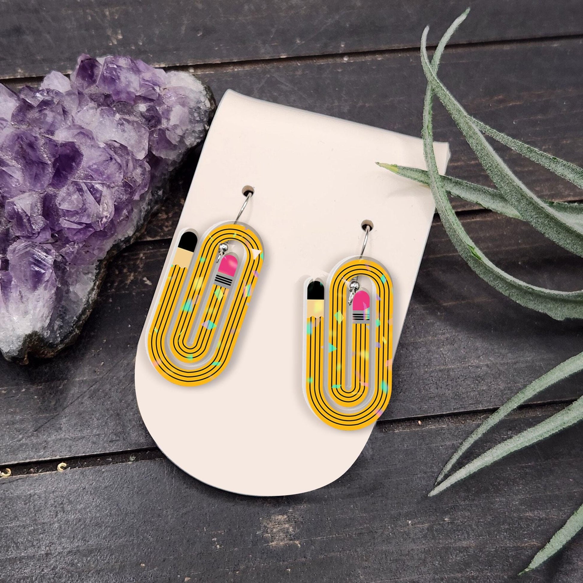 Cute Yellow Pencil Dangle Earrings, Fun Teacher Appreciation Gift, Back to School Jewelry, Lightweight Quirky School Supply Statement