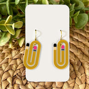Cute Yellow Pencil Dangle Earrings, Fun Teacher Appreciation Gift, Back to School Jewelry, Lightweight Quirky School Supply Statement