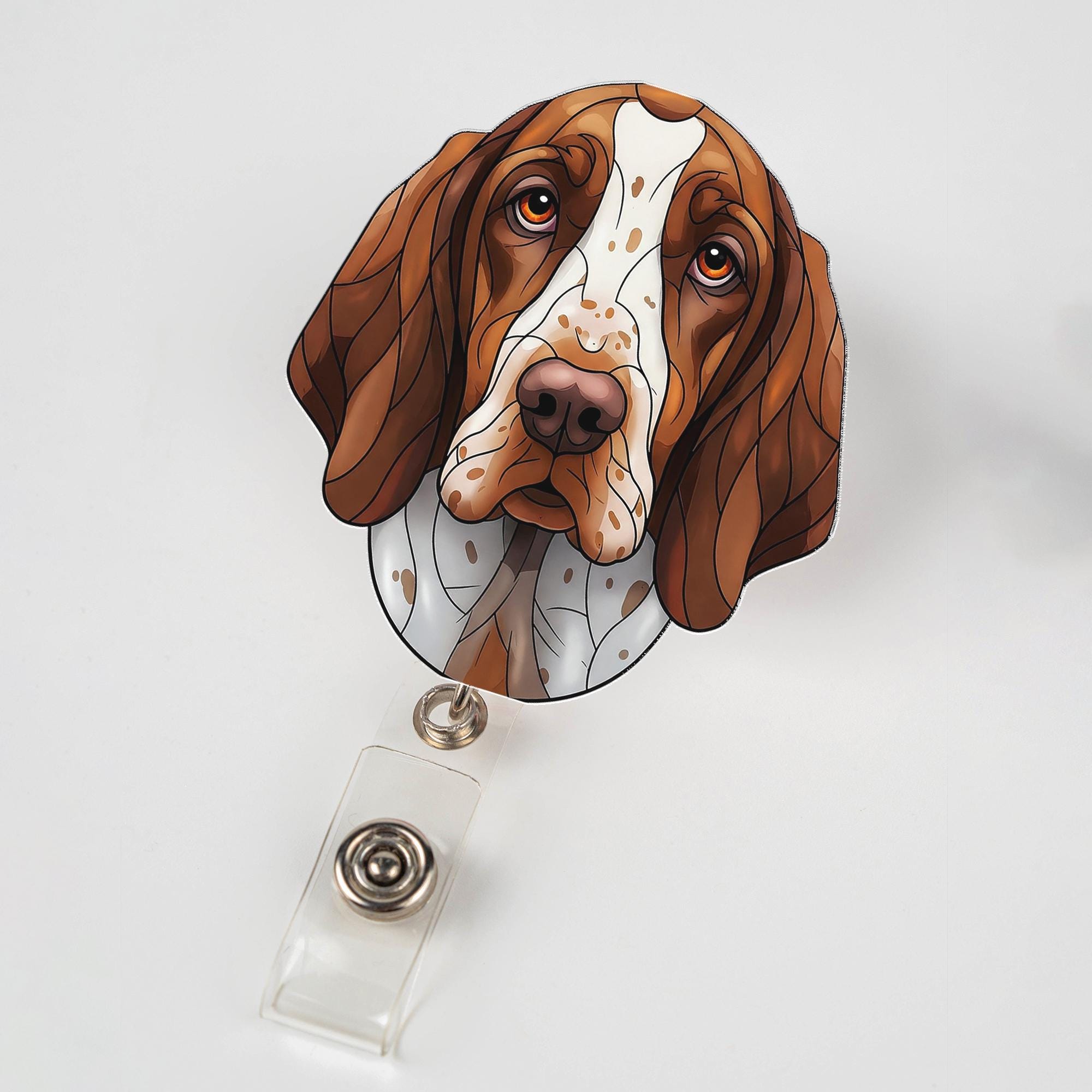 Bracco Italiano Dog Badge Reel | Cute Retractable ID Holder for Nurses, Teachers, Vets | Dog Lover Gift | Office Accessory | Pet Parent