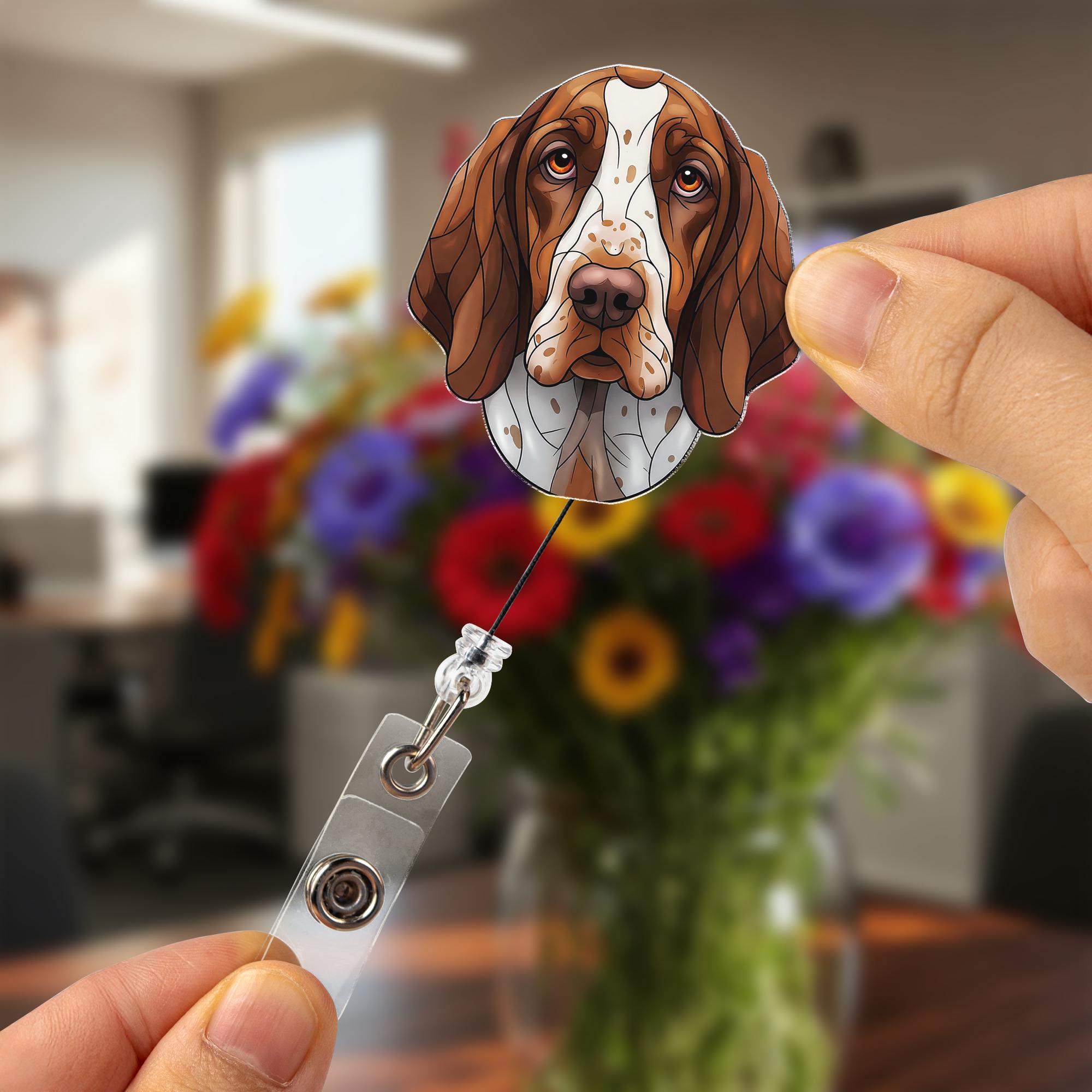 Bracco Italiano Dog Badge Reel | Cute Retractable ID Holder for Nurses, Teachers, Vets | Dog Lover Gift | Office Accessory | Pet Parent
