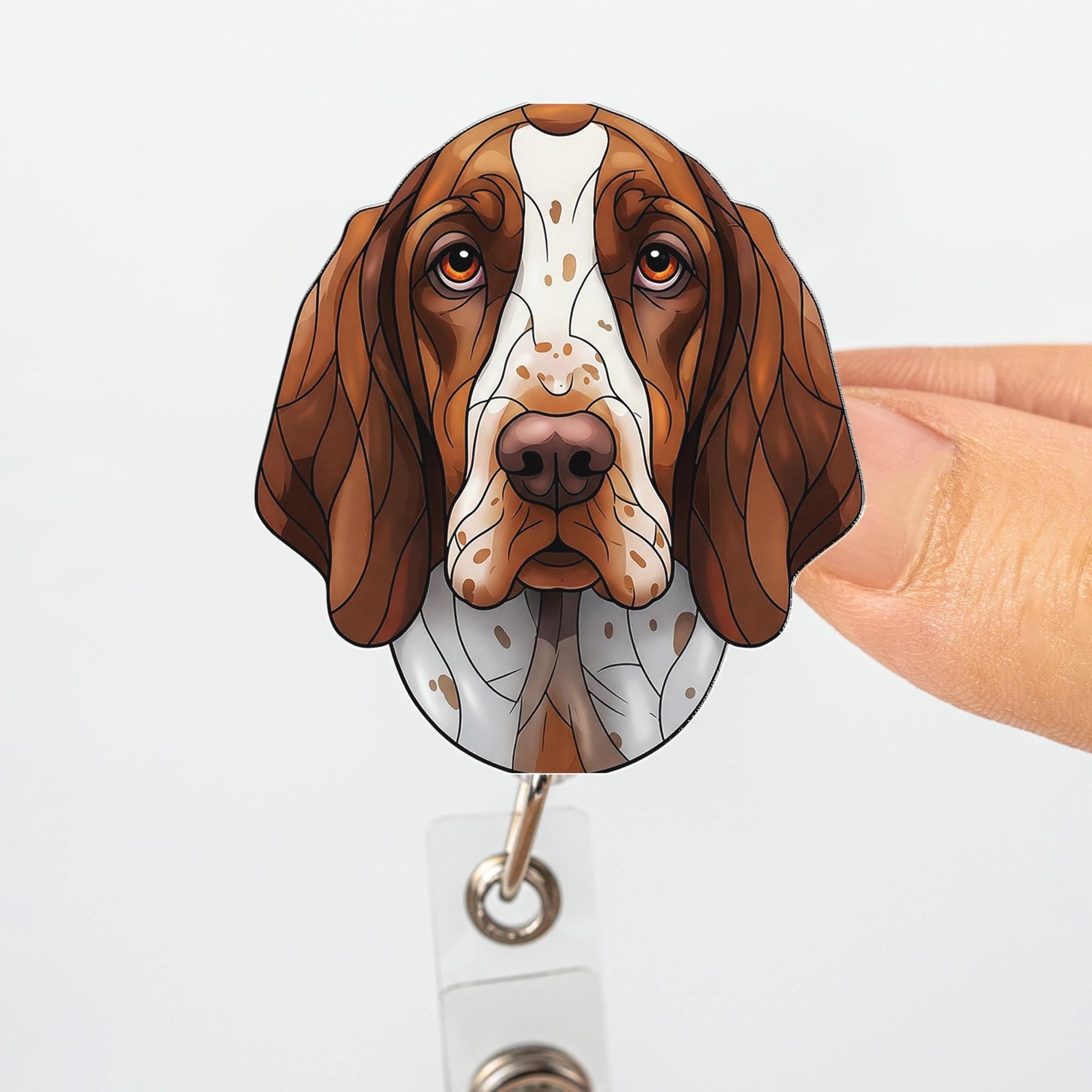 Bracco Italiano Dog Badge Reel | Cute Retractable ID Holder for Nurses, Teachers, Vets | Dog Lover Gift | Office Accessory | Pet Parent