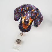 Hologram Dachshund Badge Reel, Cute Doxie Retractable ID Holder, Nurse Gift, Teacher Accessory, Vet Tech, Office Worker