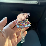 Don't Touch My Trash Possum Badge Reel, Funny Hissing Opossum Retractable ID Holder Clip, Nurse Gift RN Medical Staff Teacher Office Humor