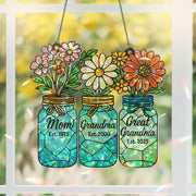 Personalized Vase Flower Hologram Acrylic Window Hanging – Custom Floral Gift – Mother’s Day Gift – Flower Lover Home Decor