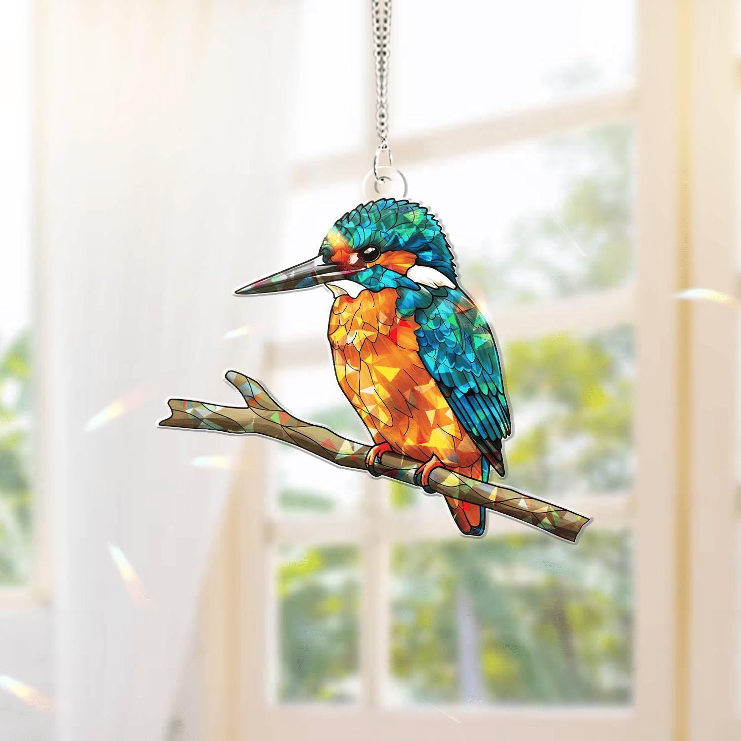 Kingfisher Acrylic Window Hanging – Nature Lovers, Gift for Birdwatchers – Nature Lovers, Garden Home Decor Gift, Bird Lover, Gift For Mom