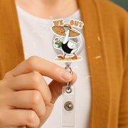 Funny Teacher Summer Badge Reel, We Out Silly Goose ID Clip, School’s Out Gift, Beach Vacation Badge Holder for Educators