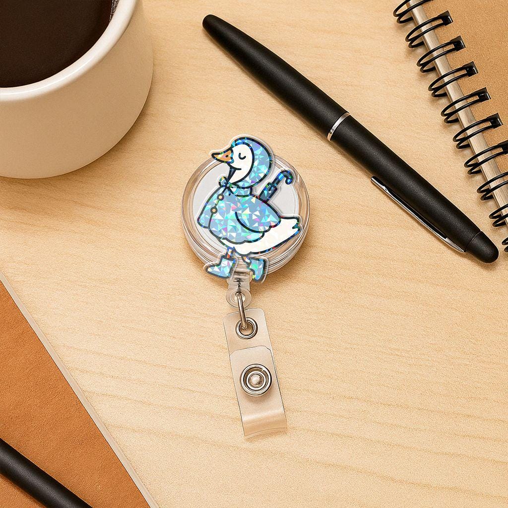 Funny Spring Goose ID Badge Reel – Silly Goose Badge Holder for Nurses & Workers, Spring Work Gift, Cute Nurse Teacher Badge Holder