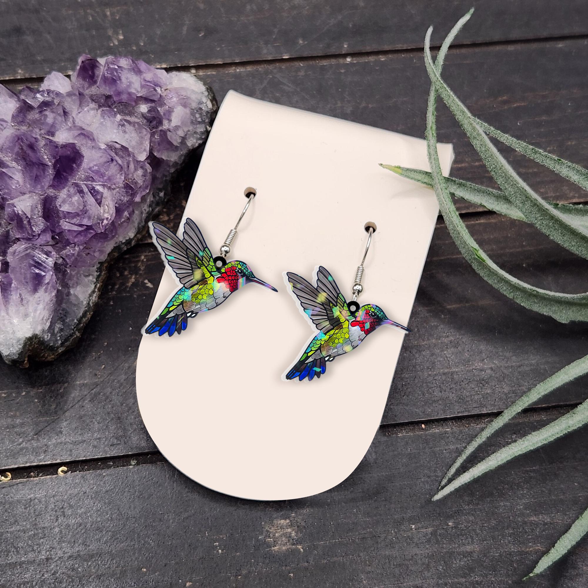 Hummingbird Earrings, Nature-Inspired Jewelry, Boho Dangle Earrings, Bird Lover Gift, Nature Earrings, Cottage Core Gift For Her