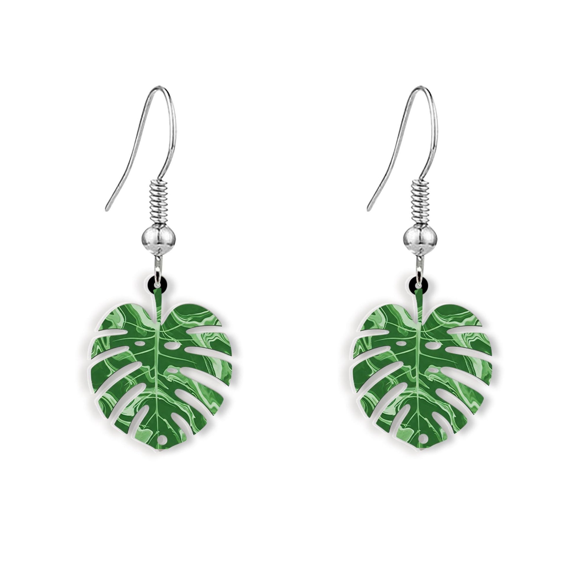 Monstera Earrings, Tropical Leaf Jewelry, Boho Plant Earrings, Nature-Inspired Accessories, Greenery Statement Earrings, Gift For Her / Mom