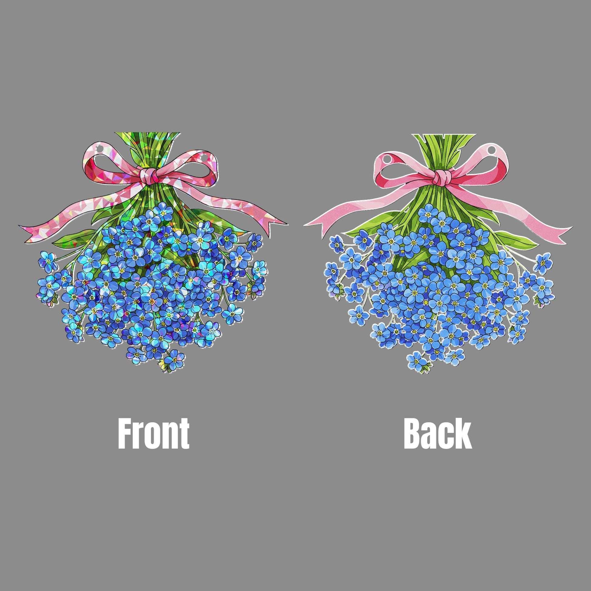 Forget Me Not Holographic Acrylic Flower Decor, Blue Floral Window Hanging, Garden Gift, Memorial Ornament, Flower Lover decor, Gift For Mom
