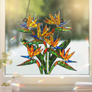 Bird of Paradise Hologram Ornament- Floral ACRYLIC Window Hanging Decor, Tropical Flower Art for Home and Garden, Tropical Summer Home Decor