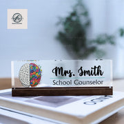School Counselor Name Plaque, Personalized Desk Name Sign, End Of Year Gift, Custom Counselor Gift, Acrylic Office Decor