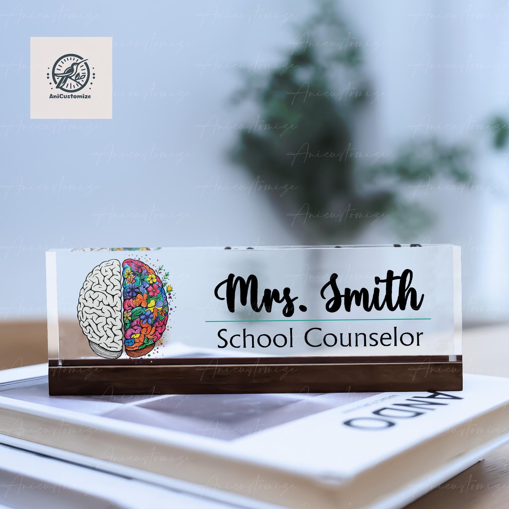 School Counselor Name Plaque, Personalized Desk Name Sign, End Of Year Gift, Custom Counselor Gift, Acrylic Office Decor