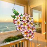 Plumeria Hologram Acrylic Window Decor,  Flower Window Hanging, Boho Window Decor, Holographic Plumeria Art,Flower Lover Decor,Plumeria Gift