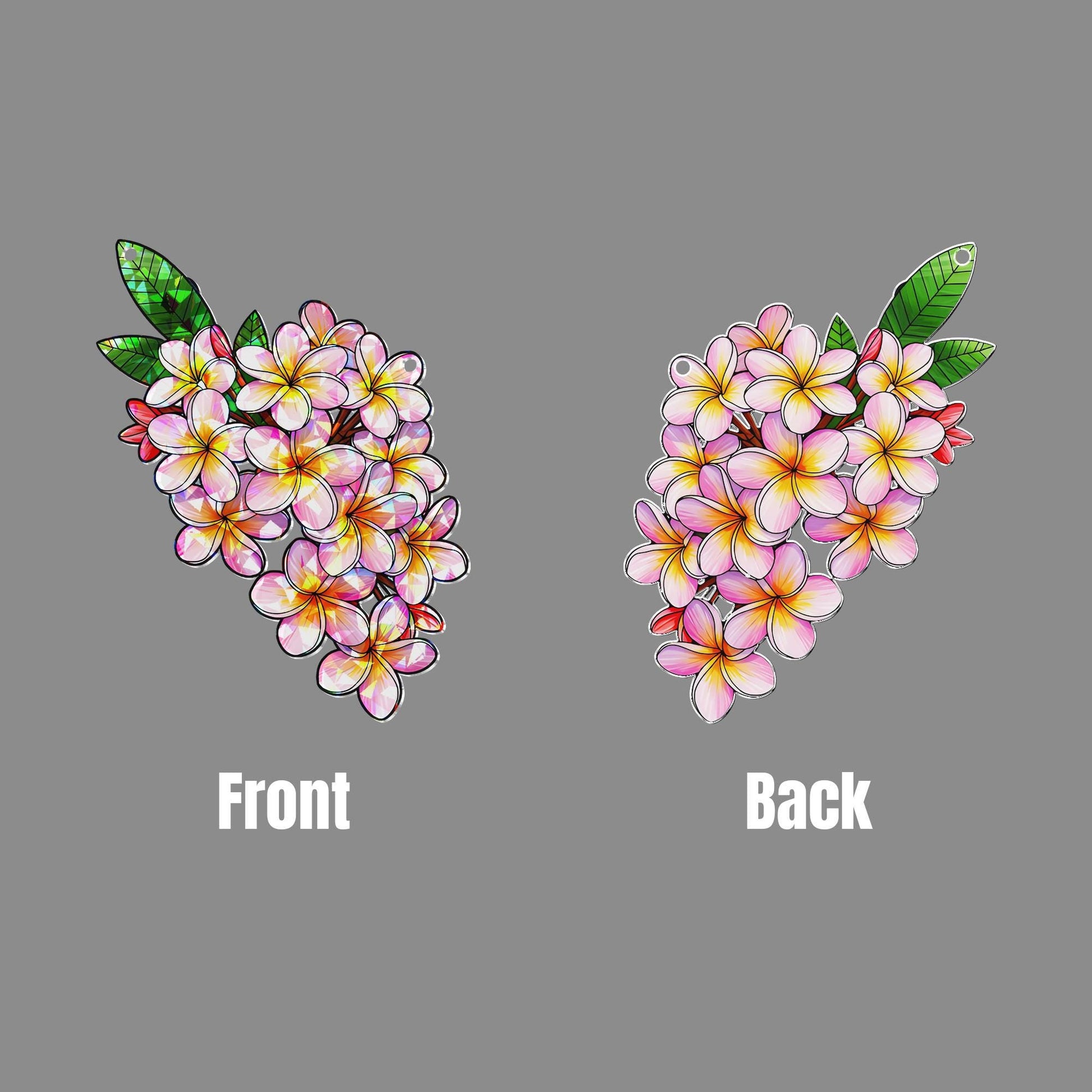 Plumeria Hologram Acrylic Window Decor,  Flower Window Hanging, Boho Window Decor, Holographic Plumeria Art,Flower Lover Decor,Plumeria Gift