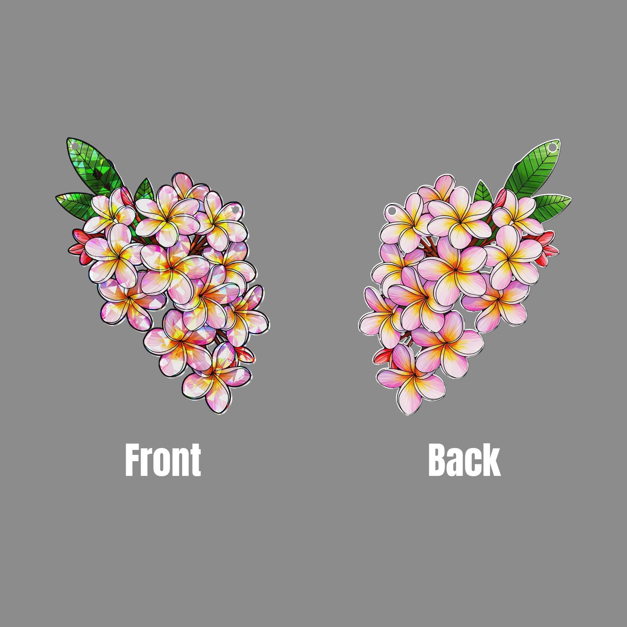 Plumeria Hologram Acrylic Window Decor,  Flower Window Hanging, Boho Window Decor, Holographic Plumeria Art,Flower Lover Decor,Plumeria Gift