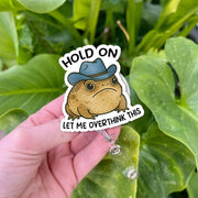 Funny Rain Frog Badge Reel, Hold On Let Me Overthink This, Cute Nurse Badge Holder, Cowboy Hat Frog Gift, Quirky Office ID Clip