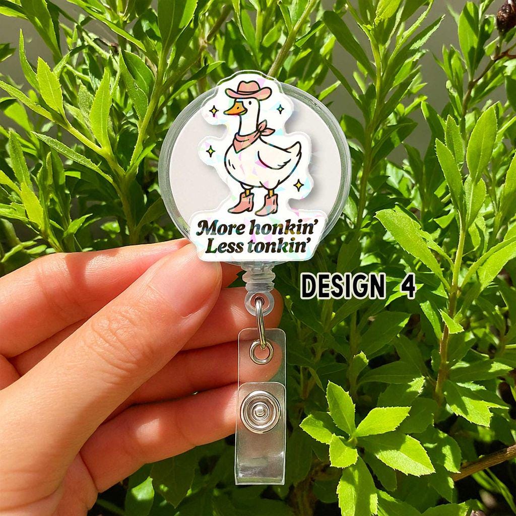 Silly Goose Nurse Badge Reel – Funny Retractable ID Holder for Nurses, Teachers & Coworkers, Multi Style Goose Gift, Night Shifters, Honkers