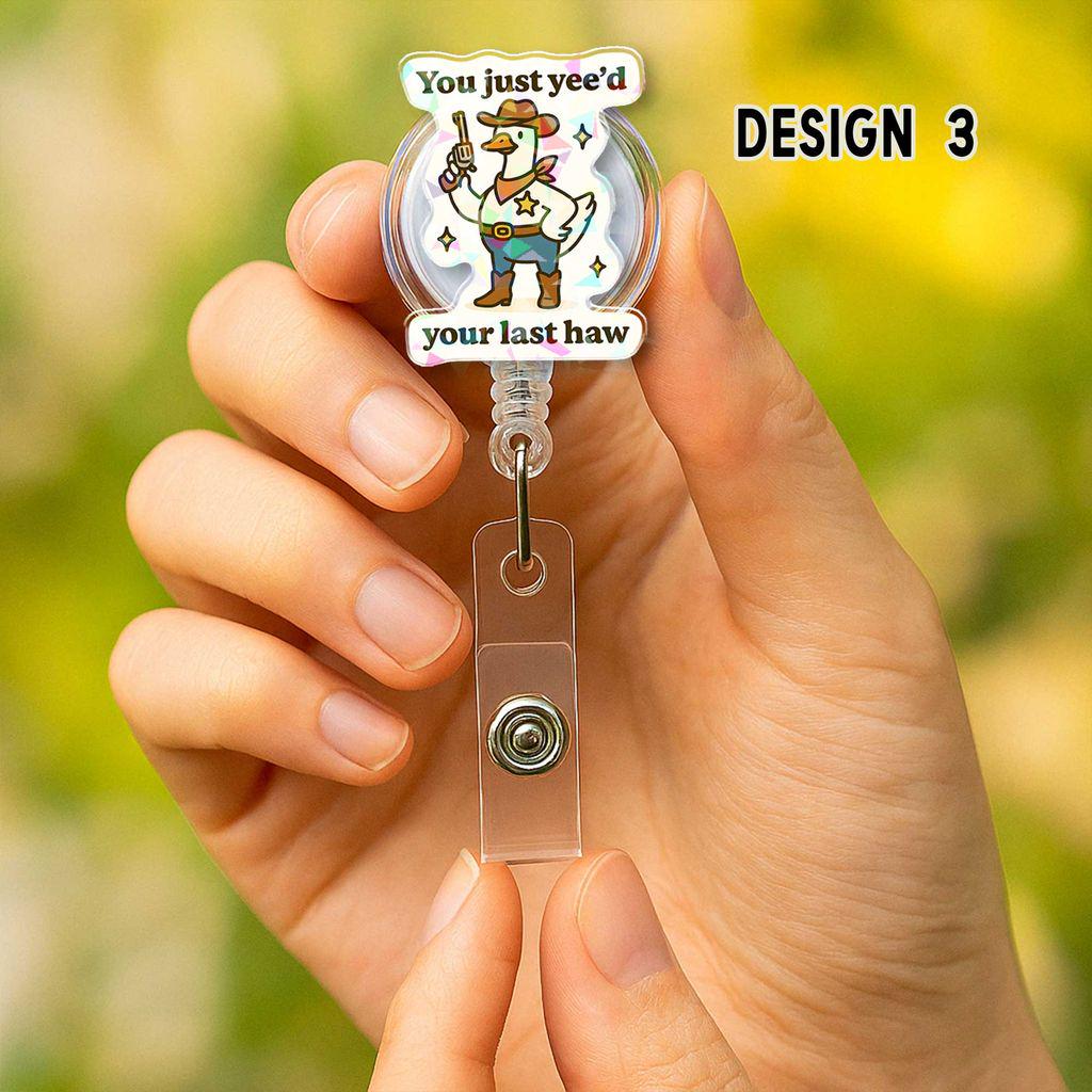 Silly Goose Nurse Badge Reel – Funny Retractable ID Holder for Nurses, Teachers & Coworkers, Multi Style Goose Gift, Night Shifters, Honkers