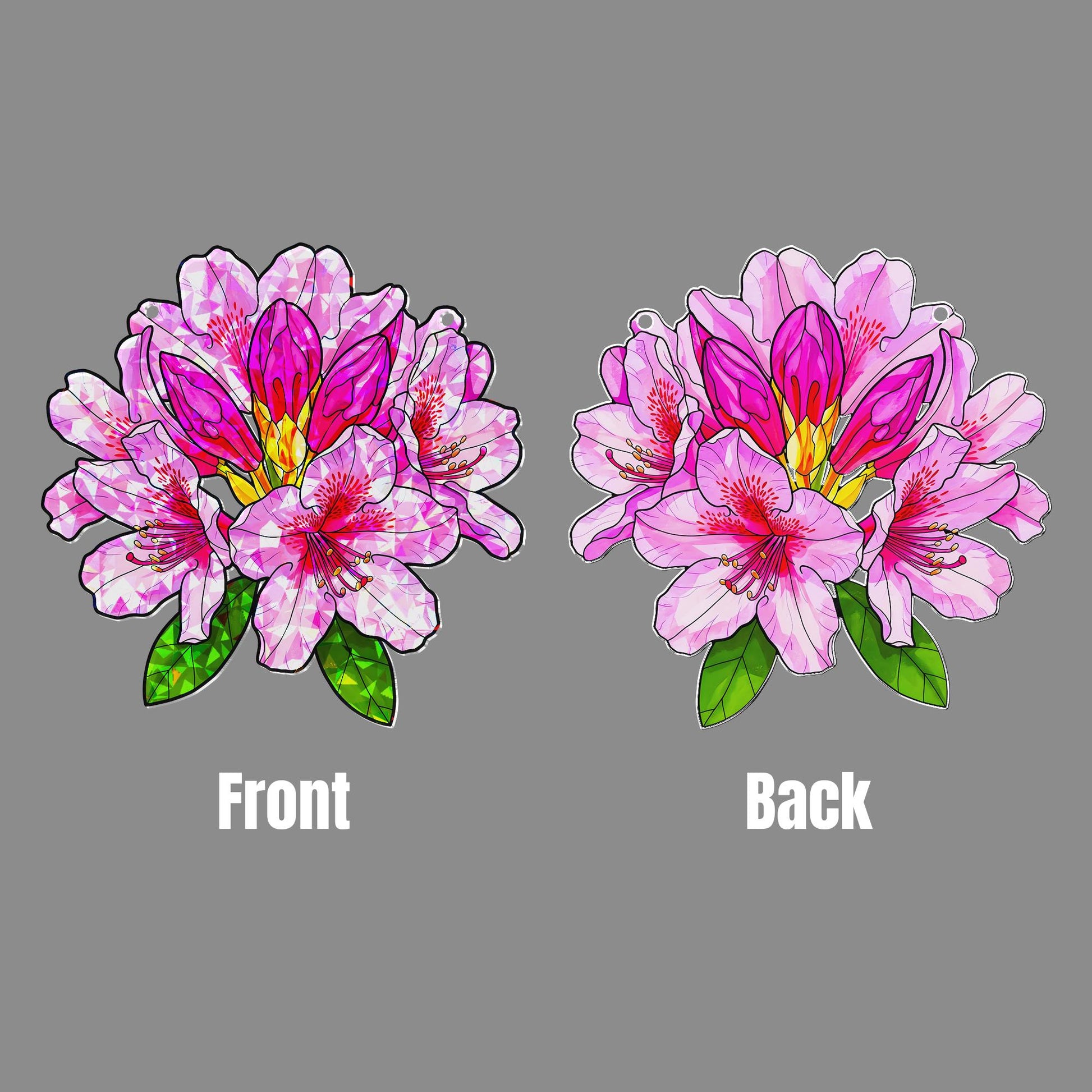 Radiant Rhododendron Bloom Acrylic Window Hanging - Floral Ornament for Home Decor, Botanical Art, Spring Gift, Gift For Mom, Gardener