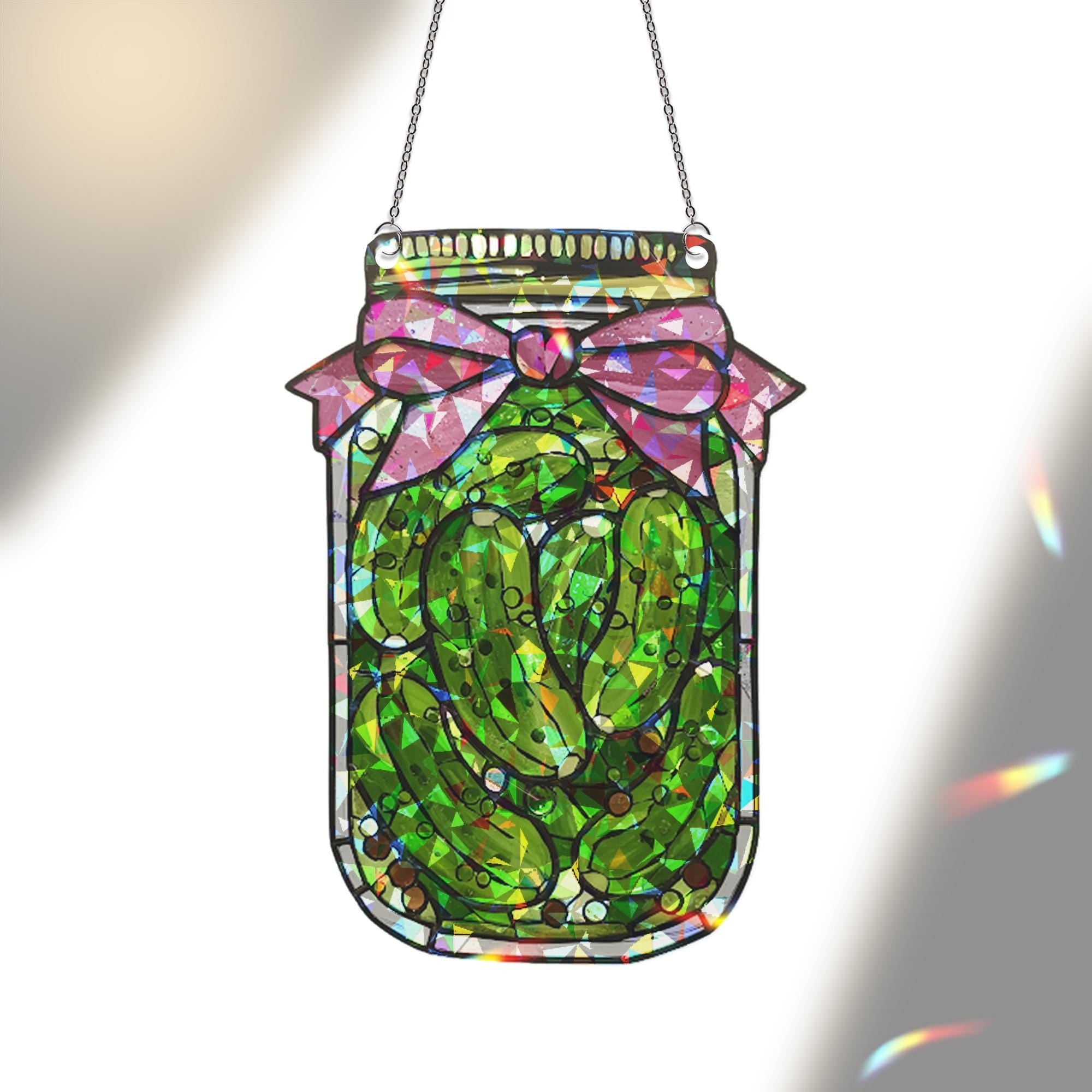 Pickle Jar Acrylic Decor, Holographic Kitchen Suncatcher, Funny Food Gift, Jar of Pickles Hologram, Pickle Window Hanging, Pickle Lover Gift