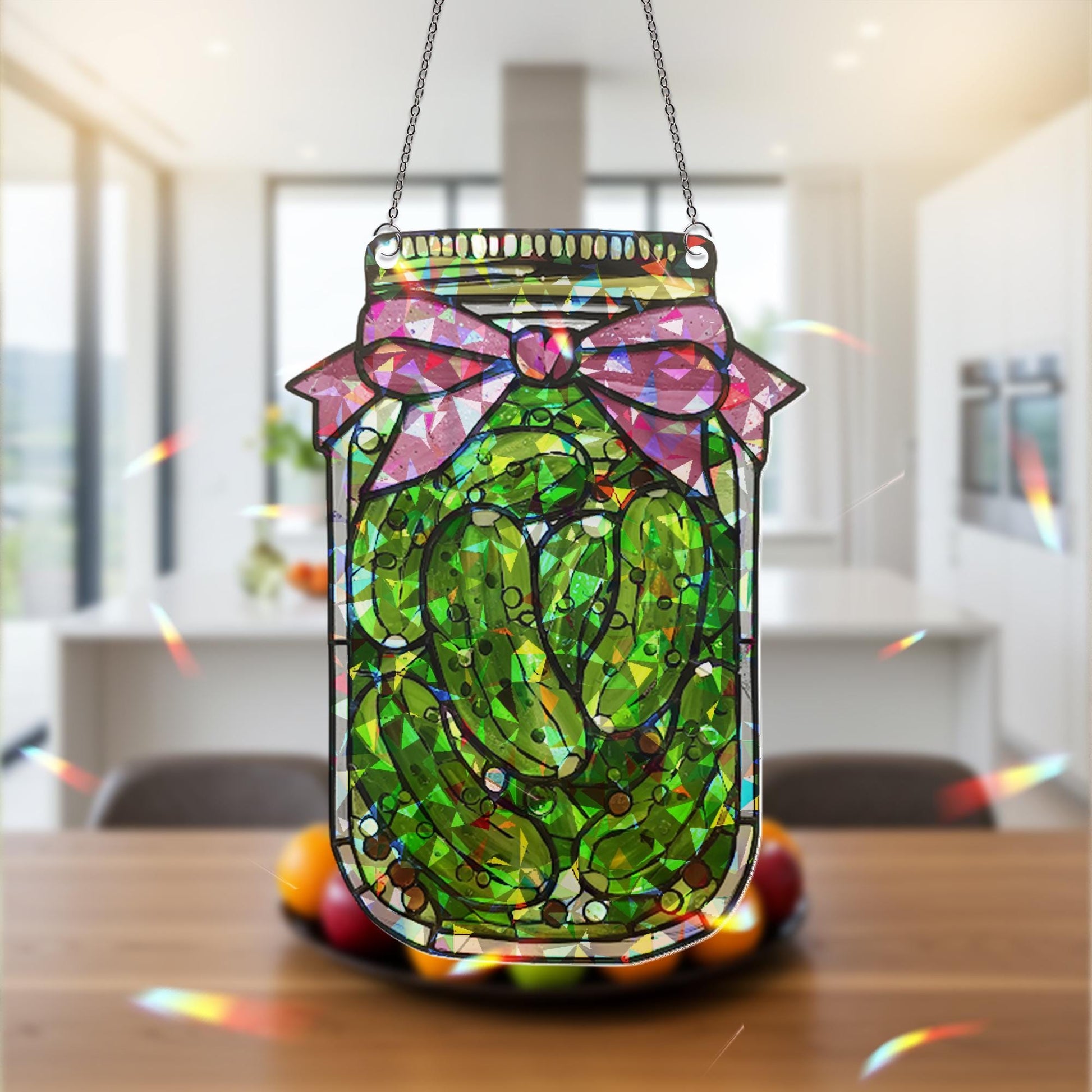 Pickle Jar Acrylic Decor, Holographic Kitchen Suncatcher, Funny Food Gift, Jar of Pickles Hologram, Pickle Window Hanging, Pickle Lover Gift