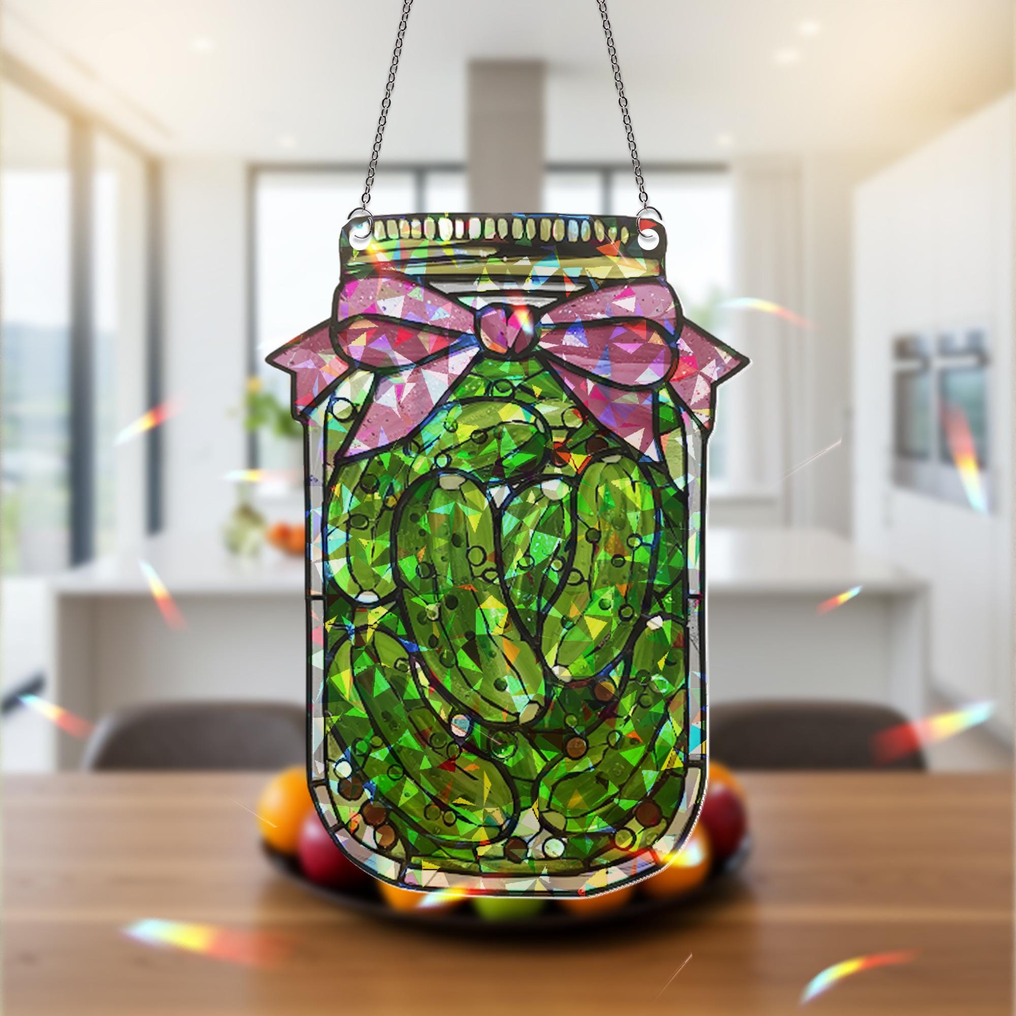 Pickle Jar Acrylic Decor, Holographic Kitchen Suncatcher, Funny Food Gift, Jar of Pickles Hologram, Pickle Window Hanging, Pickle Lover Gift
