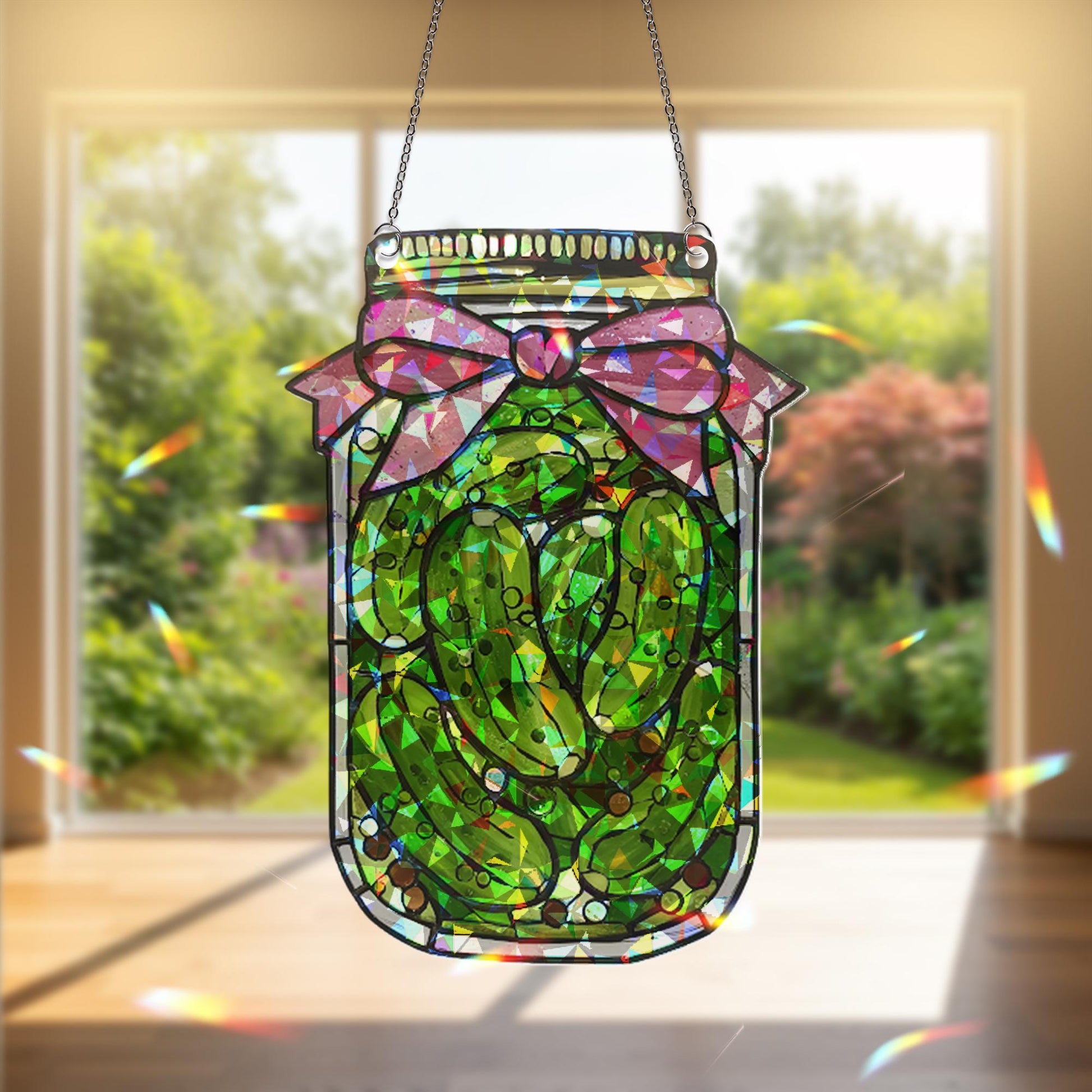 Pickle Jar Acrylic Decor, Holographic Kitchen Suncatcher, Funny Food Gift, Jar of Pickles Hologram, Pickle Window Hanging, Pickle Lover Gift