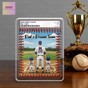 Personalized Baseball Dad Trading Card Theme Acrylic Block – Father's Day Gift from Kids – Custom Sports Keepsake – Dad's Dream Team Display