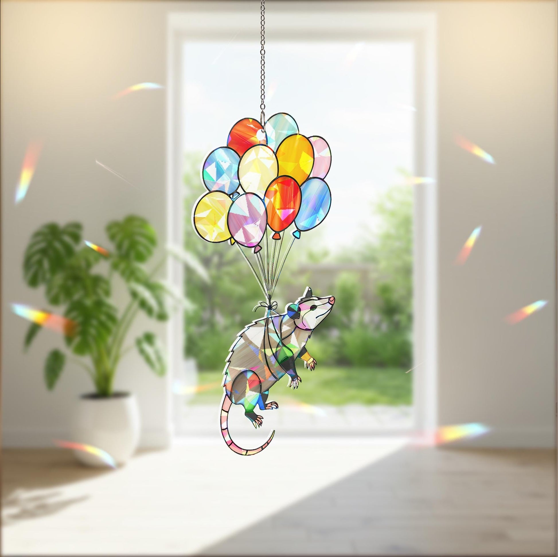 Funny Possum Floating Balloon Acrylic Hologram Decor, Funny Possum Decor, Kute Animal Decor, Quirky Possum Gift,Gift For Bestie,Possum Lover
