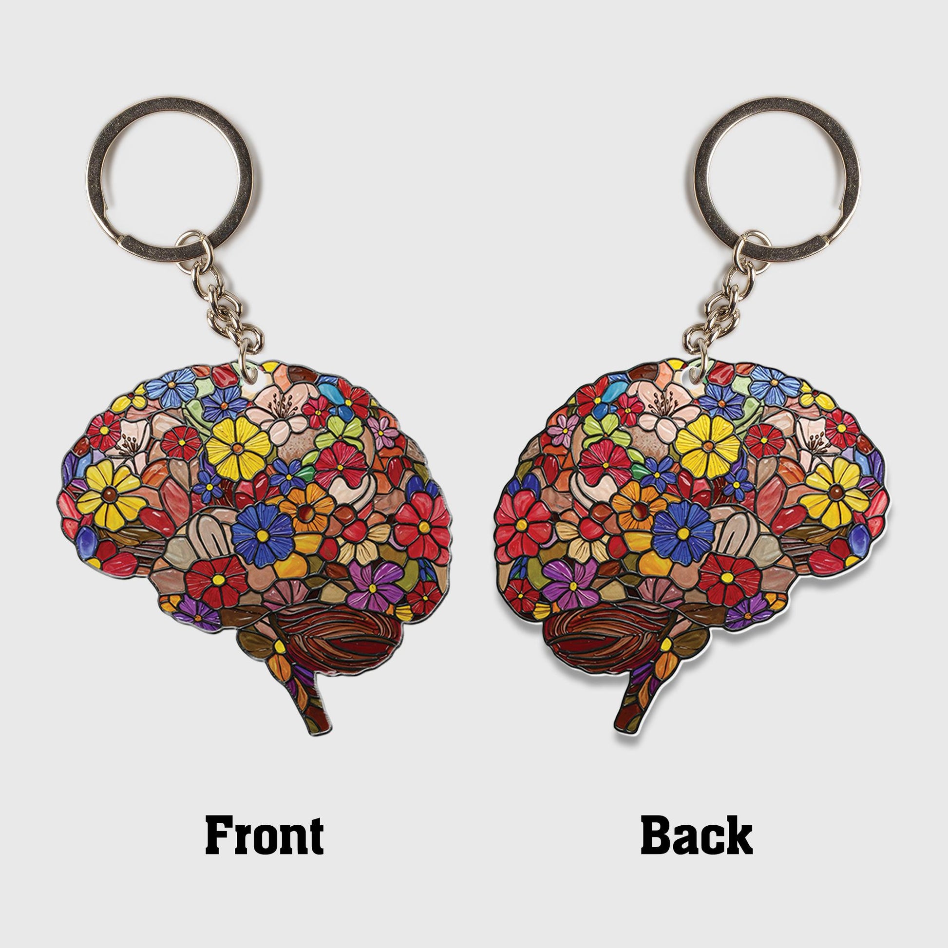 Floral Brain Acrylic Keychain,   Brain Surgeon Gift, Unique Medical Gift, Science Gift, Anatomical Art, Brain Lover Keychain,Gift for Doctor