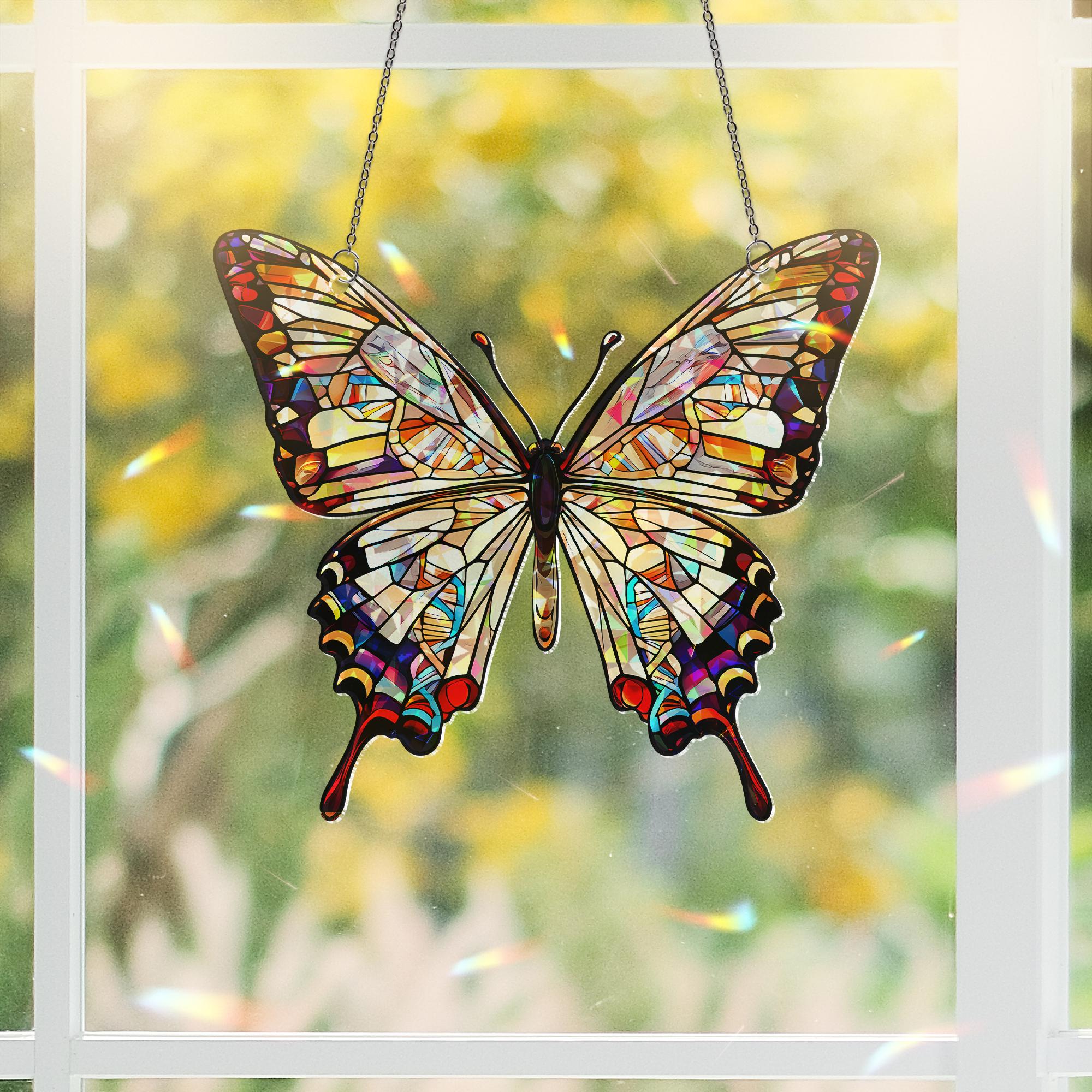 Butterfly Acrylic Window Hanging – Nature-Inspired Suncatcher, Animal Lover Gift, Boho Window Decor, Garden Lover Gift