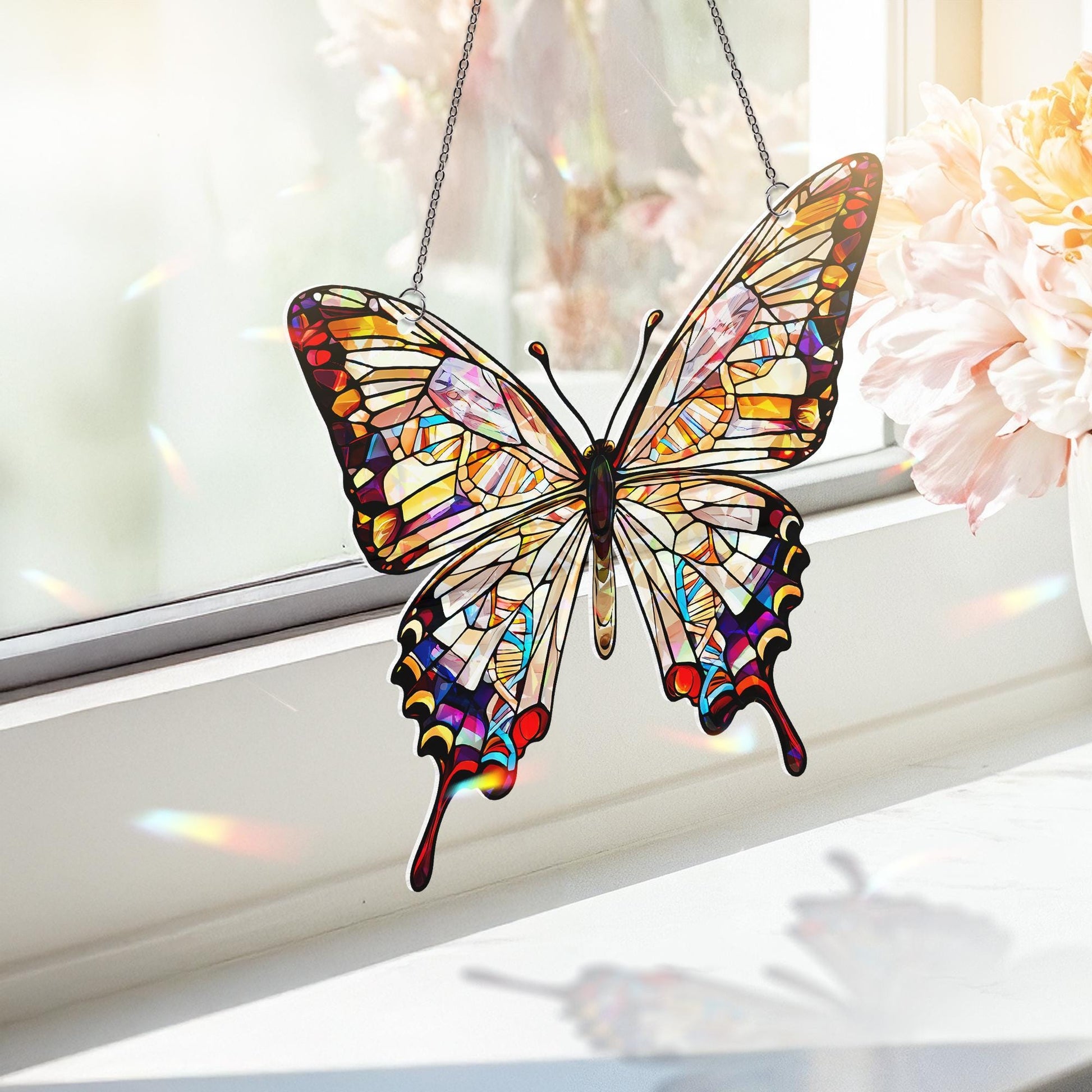 Butterfly Acrylic Window Hanging – Nature-Inspired Suncatcher, Animal Lover Gift, Boho Window Decor, Garden Lover Gift