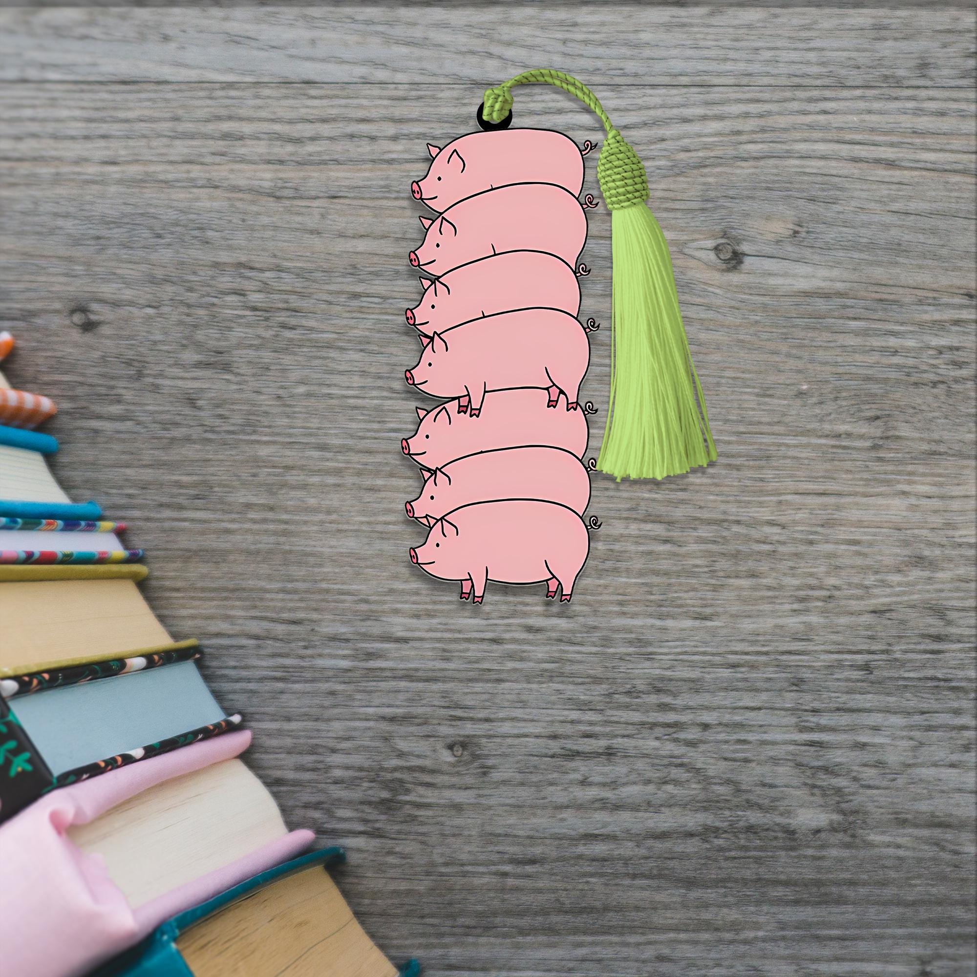 Stack Of Piggy Bookmark, Piggy Lover Book Merch, Gift For Book Lover, Bookish Gift, Pig Lover, Funny Bookmark, Kute Bookish Gift