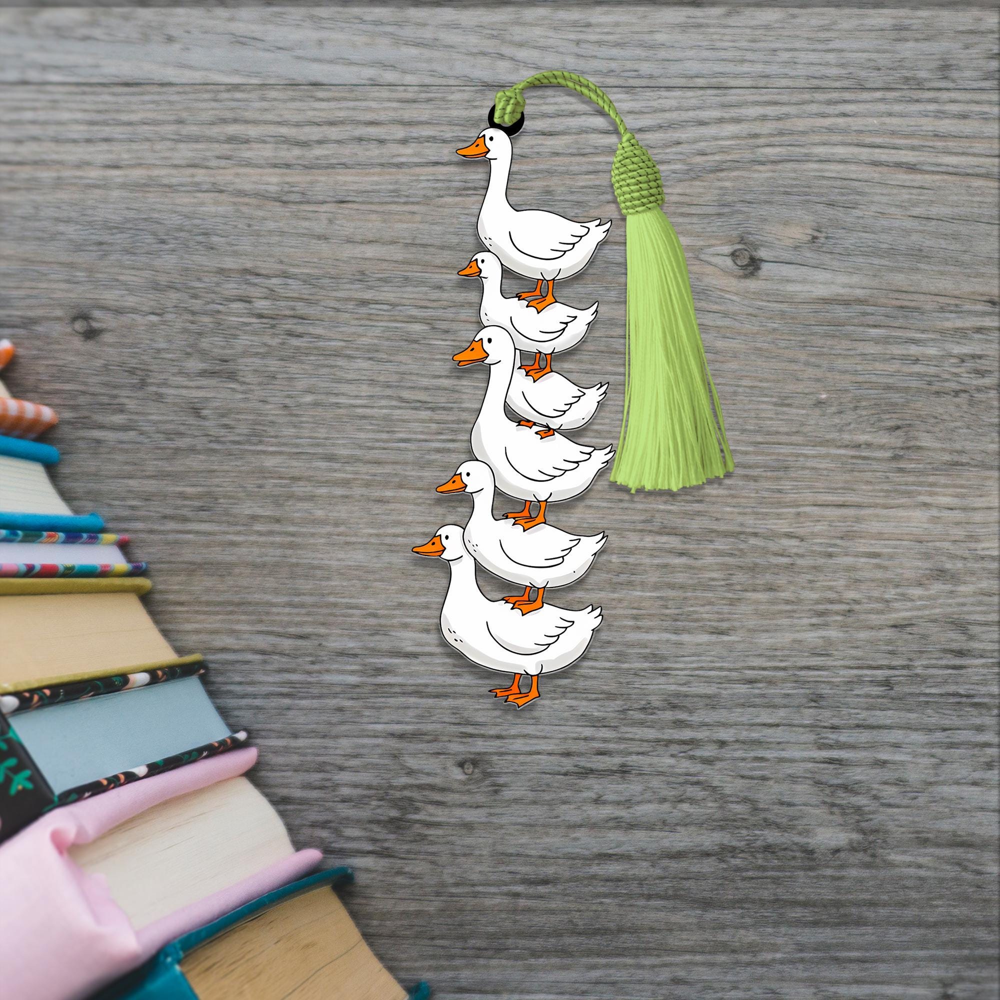 Silly Goose Stack Bookmark, Funny Goose Gift, Cute Animal Book Marker, Bookish Gift for Readers, Goose Lover Gift, Stocking Stuffer