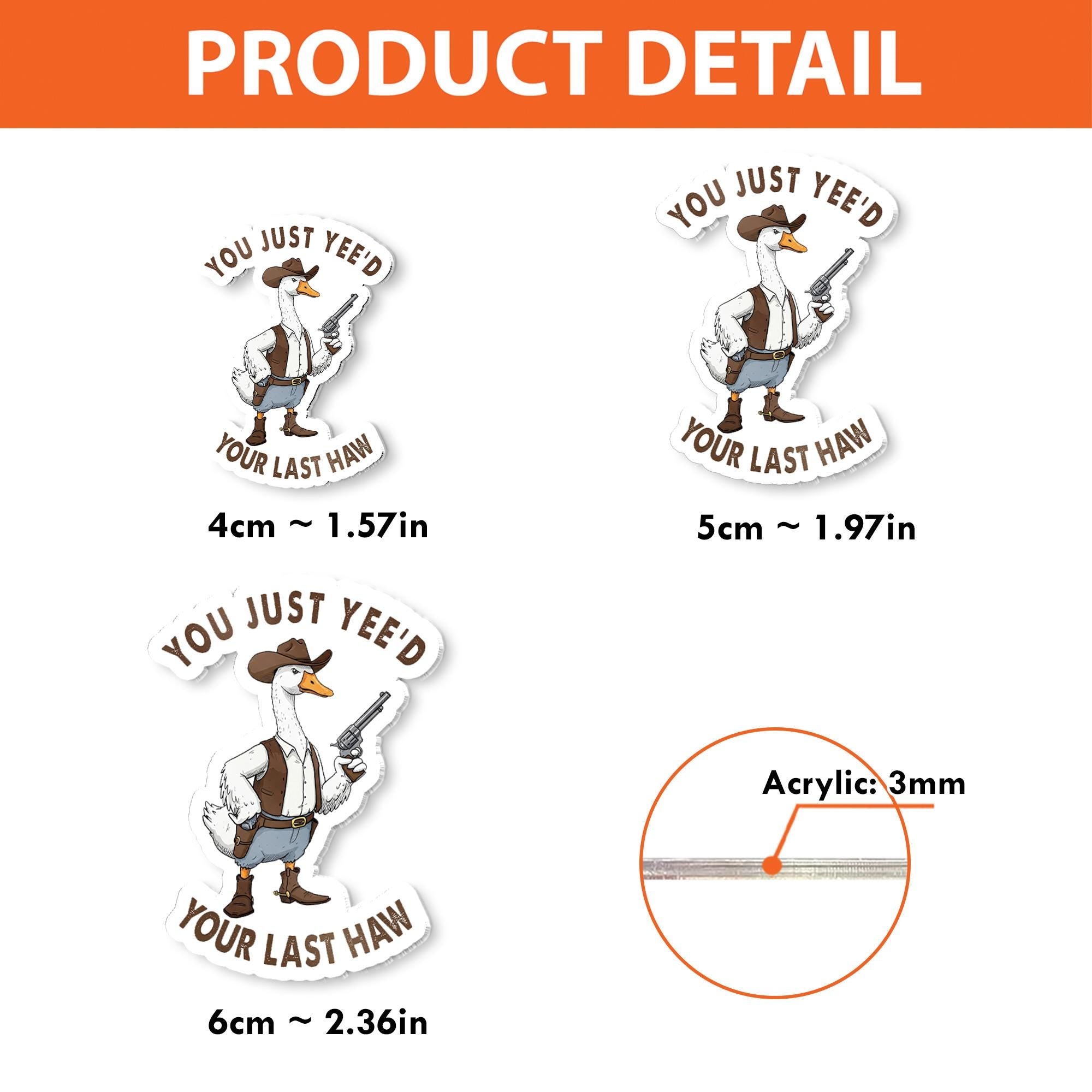 Funny Cowboy Goose Badge Reel, "You Just Yee'd Your Last Haw" Meme ID Holder Retractable Clip, Nurse Gift Teacher Office Funny Accessory