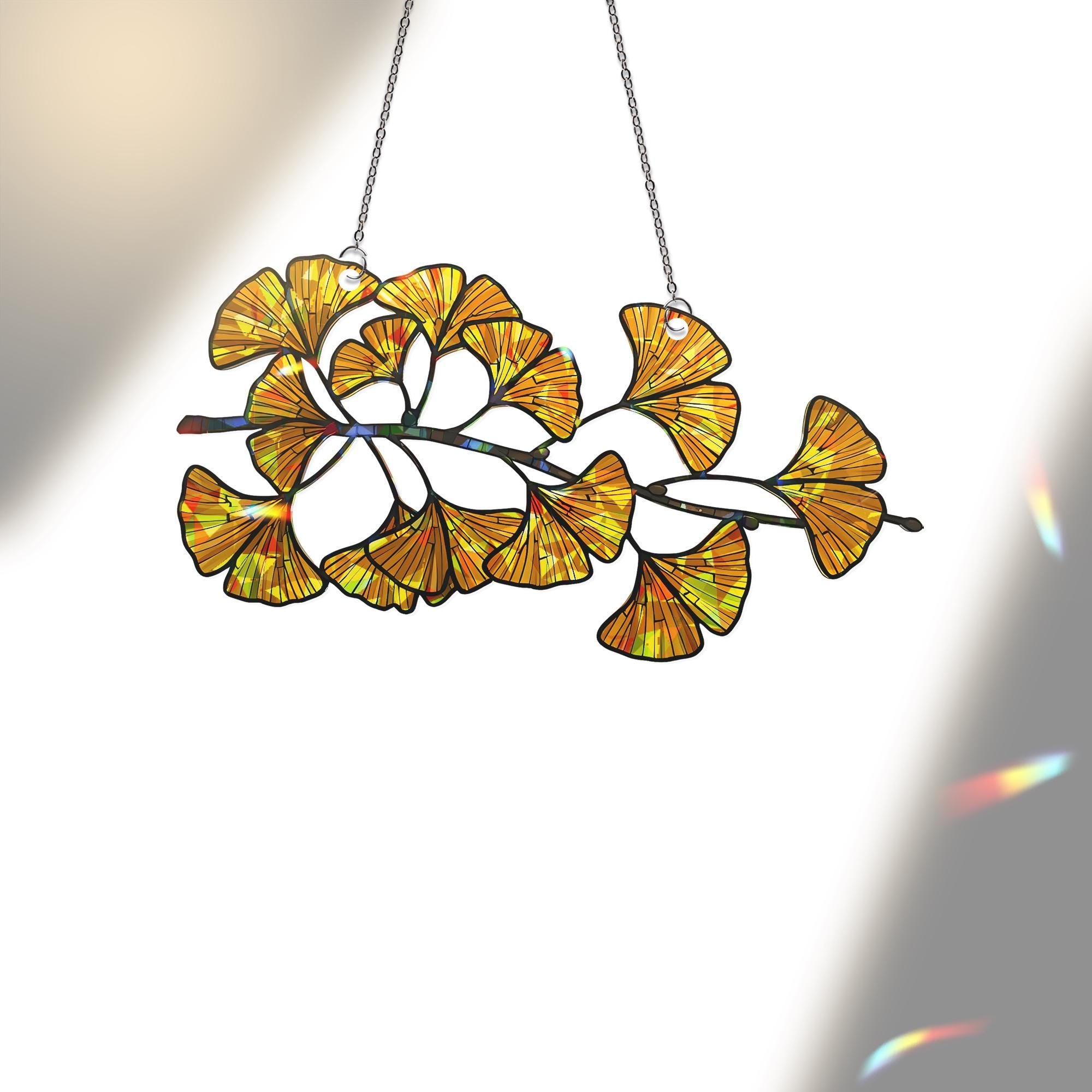 Ginkgo Leaves ACRYLIC Hologram , Iridescent Nature Art, Minimalist Wall Decor, Mother's Day Gift, Botanical Home Accent, Gift For Mom