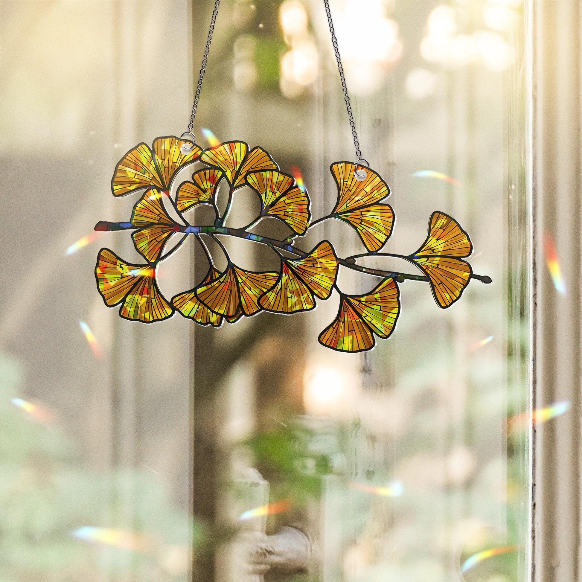 Ginkgo Leaves ACRYLIC Hologram , Iridescent Nature Art, Minimalist Wall Decor, Mother's Day Gift, Botanical Home Accent, Gift For Mom