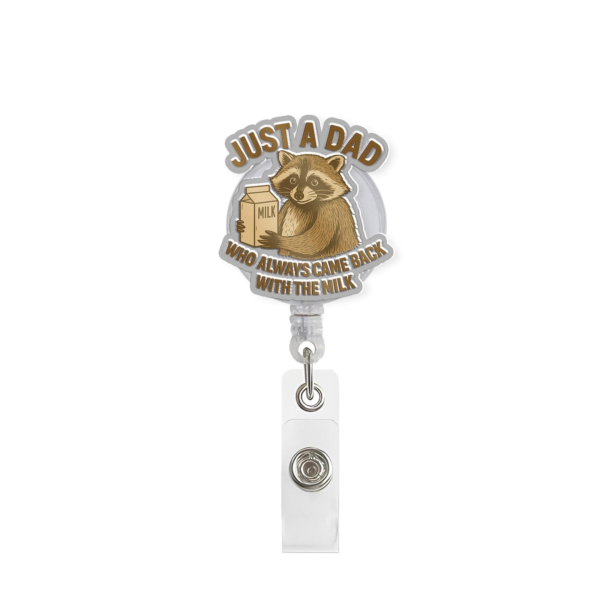 Just a Dad Badge Reel – Funny Father's Day Gift, Dad Life ID Holder, Father's Work Badge Clip, Dad Accessories