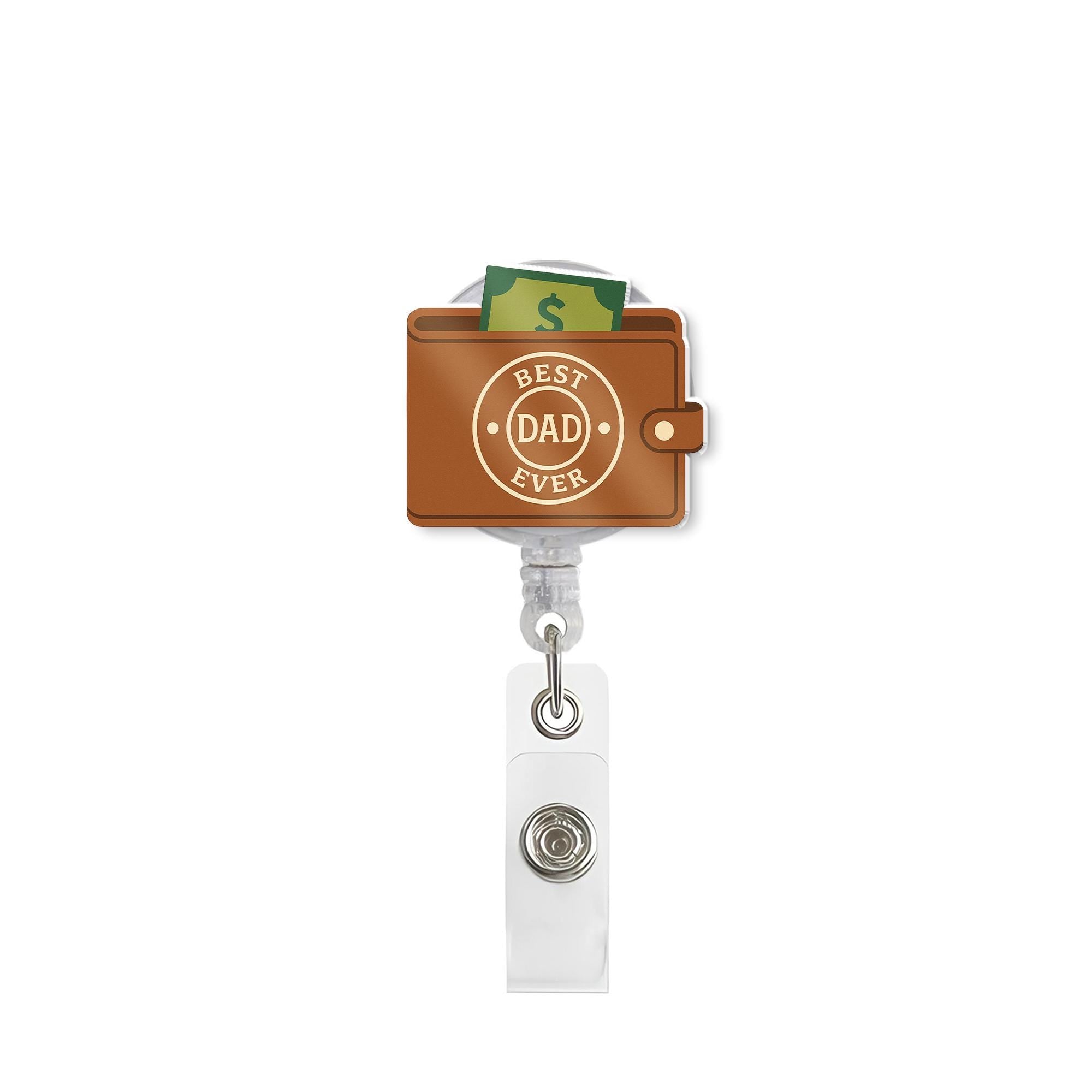Best Dad Ever Badge Reel – Father's Day Gift, Dad ID Holder, Work Badge Clip, Personalized Dad Accessories, Office Gift for Him