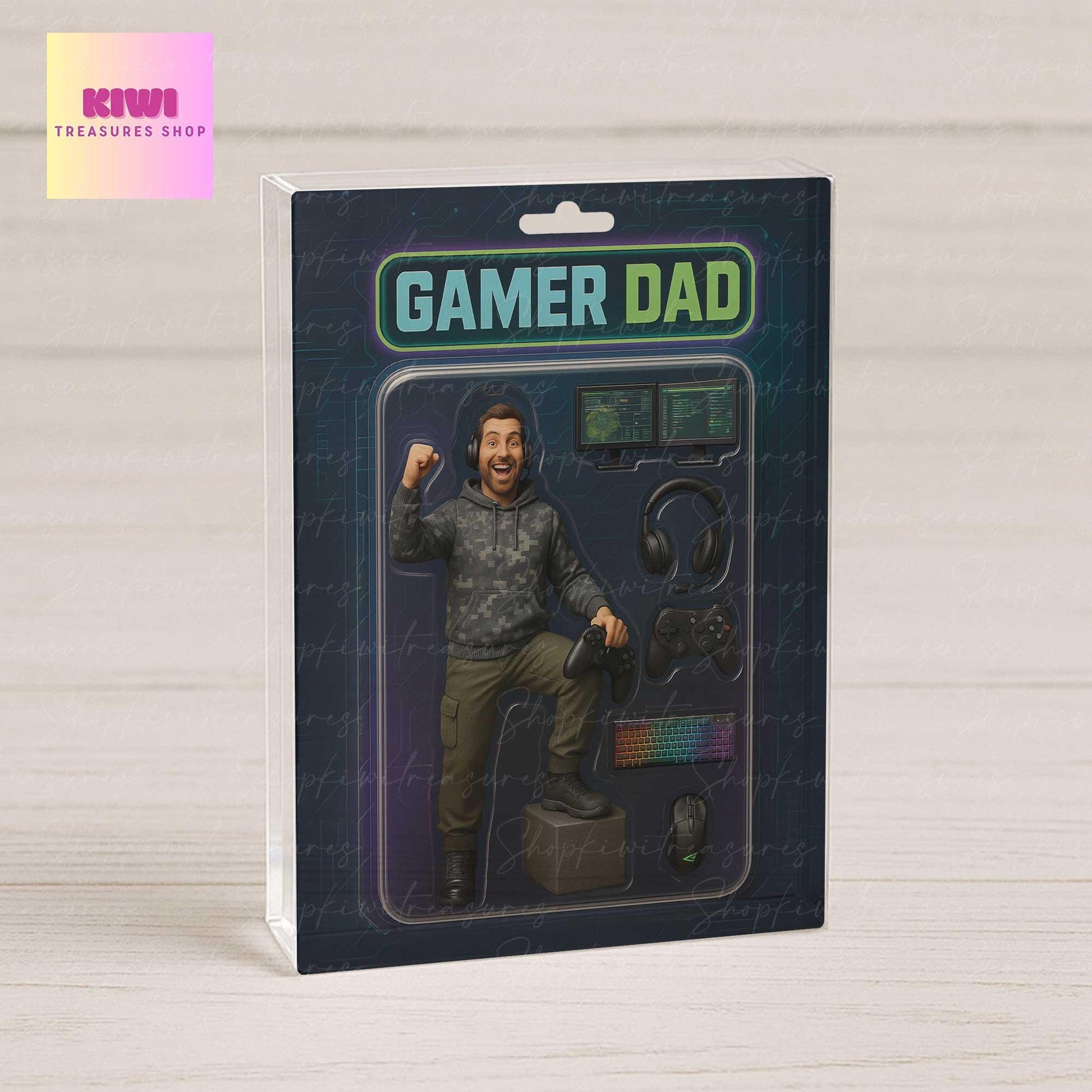 Custom Potrait Gamer Dad ACRYLIC blocks | Personalized Gamer Gift | Gaming Dad Keepsake | Video Game Lover Gift | Unique Father’s Day